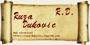 Ruža Duković vizit kartica